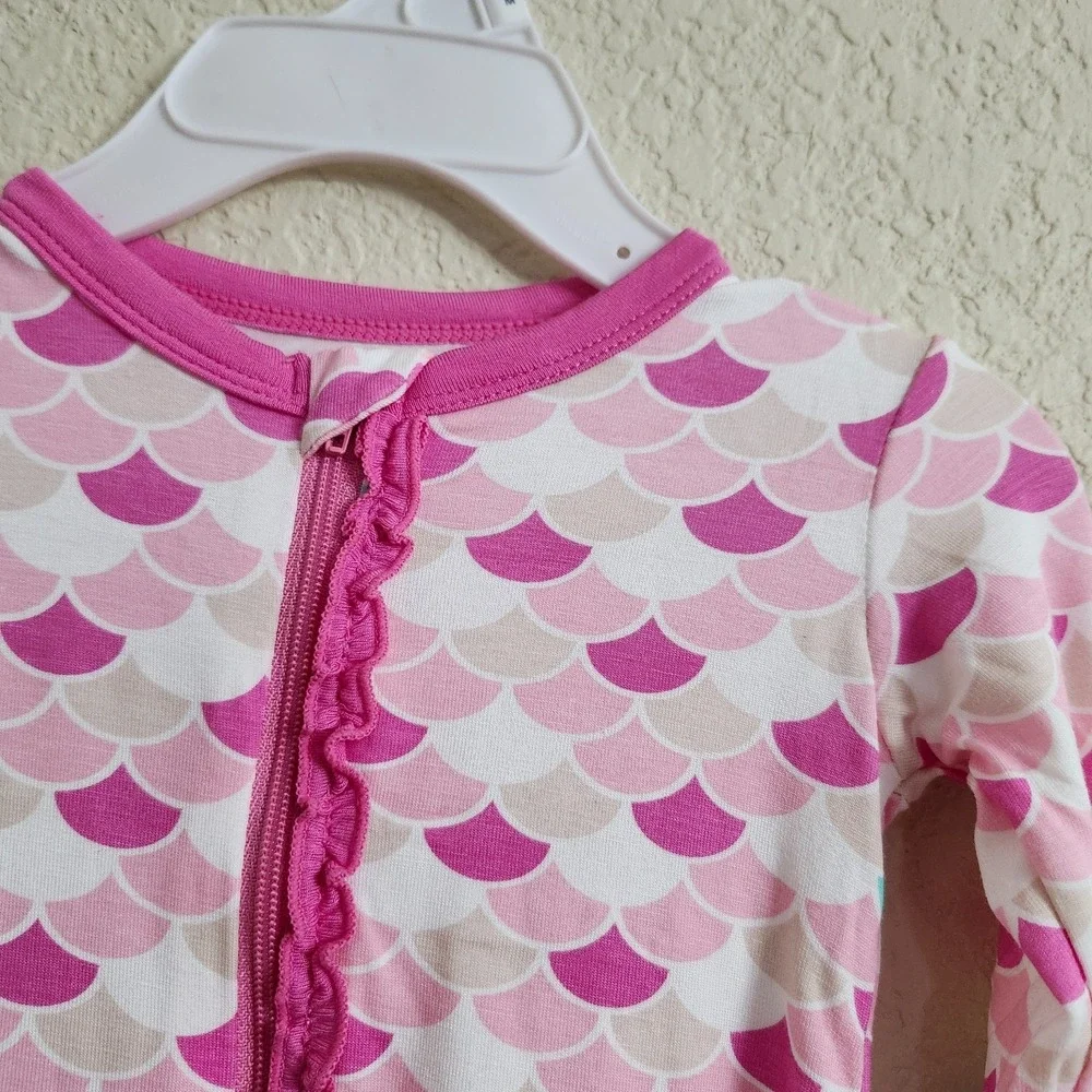 NWT 9-12m‎ KICKEE PANTS Ruffle Butt Bamboo Mermaid Tulip Scales Zippy
